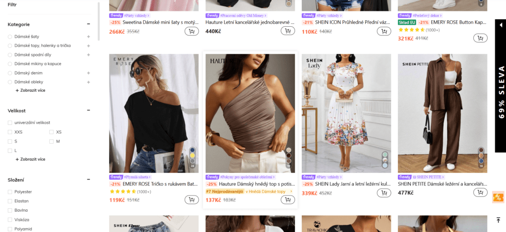 Shein se zaměřuje na módu fash fashion.