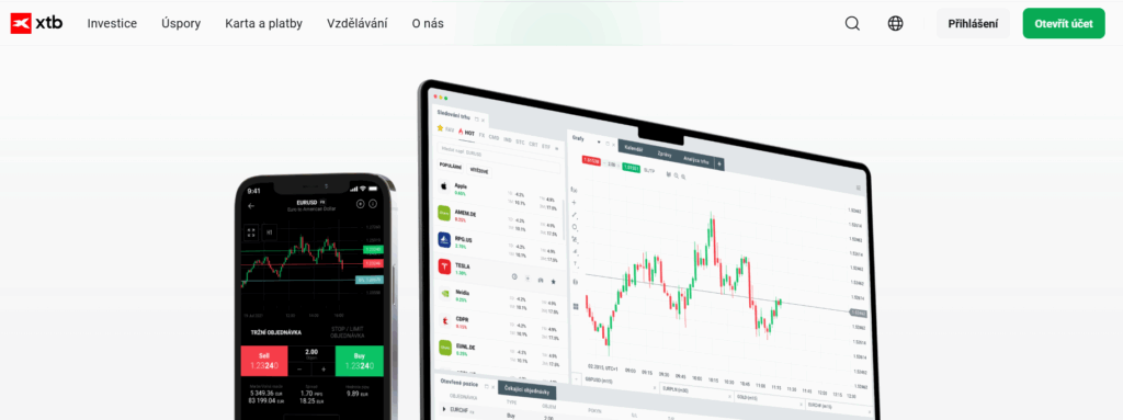 XTB umožňuje investovat z webu i mobilu díky platformě xStation.